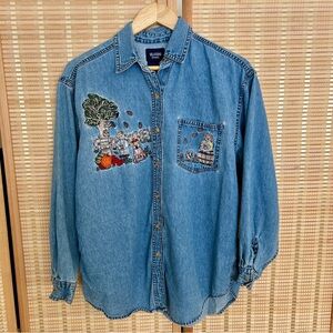Vintage Blue Denim Button Down Shirt